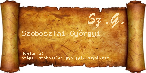 Szoboszlai Györgyi névjegykártya